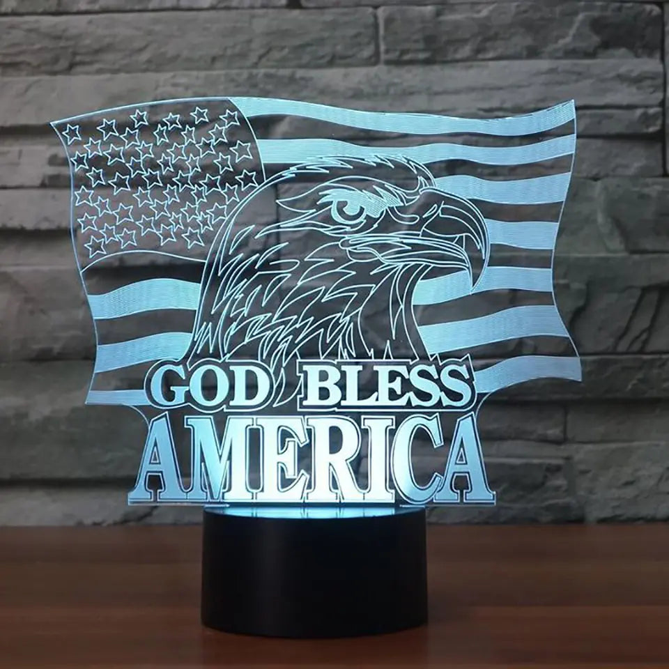 Colorful Touch Control LED 3D Eagle Night Light