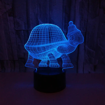 3D Turtle Touch Control LED Night Light
