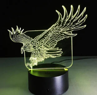 3D Visual LED Night Light - Touch & Remote Control Eagle