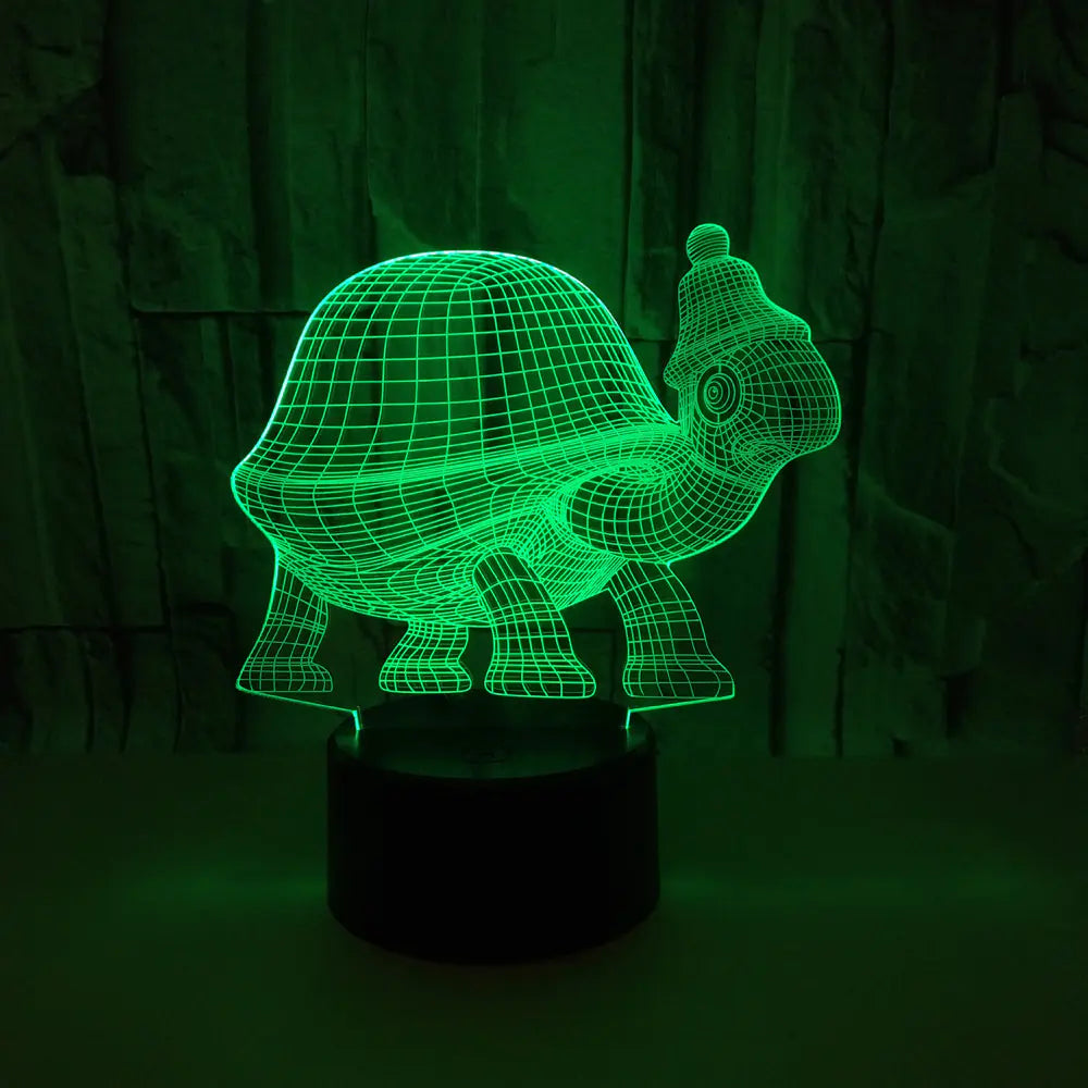 3D Turtle Touch Control LED Night Light