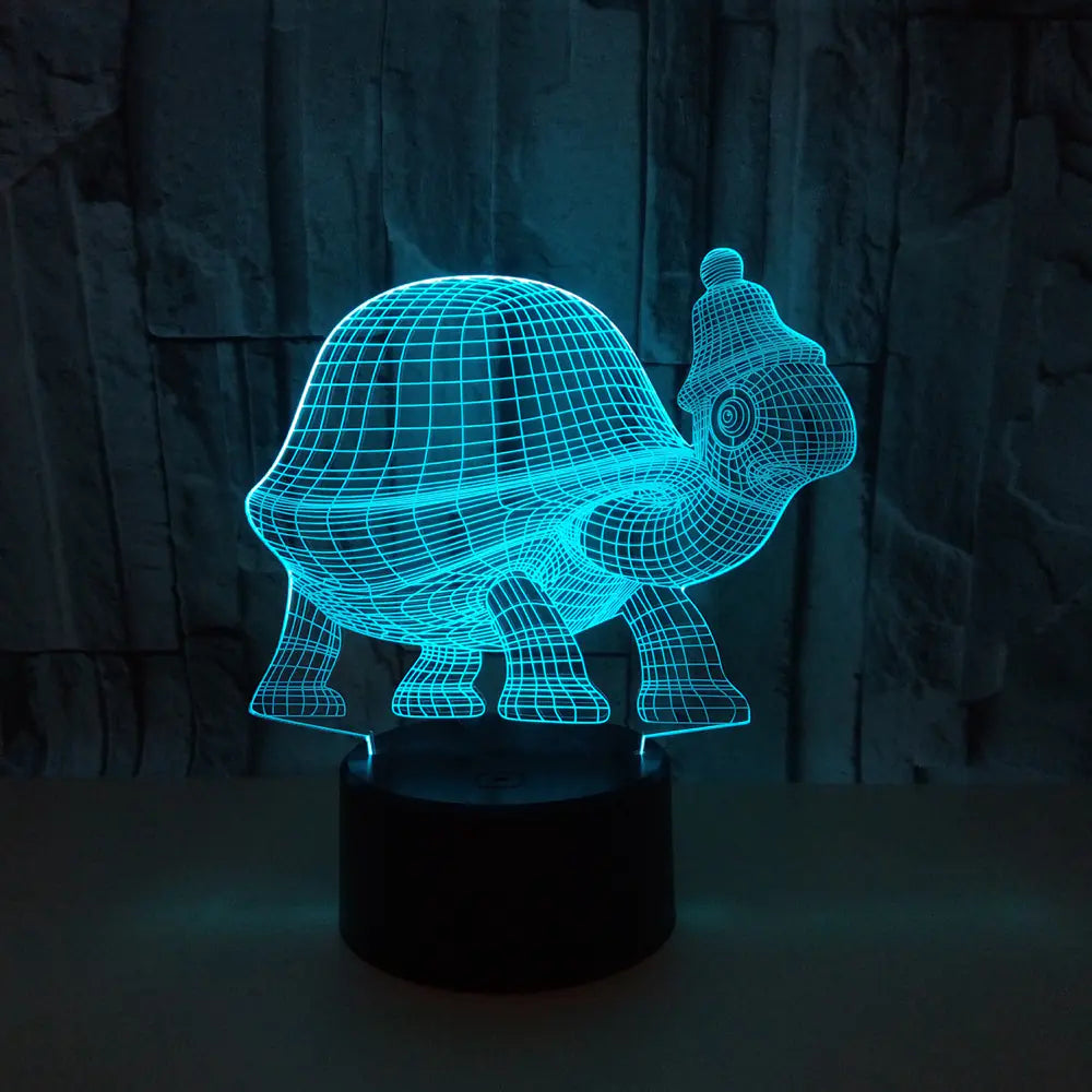 3D Turtle Touch Control LED Night Light