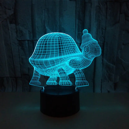 3D Turtle Touch Control LED Night Light